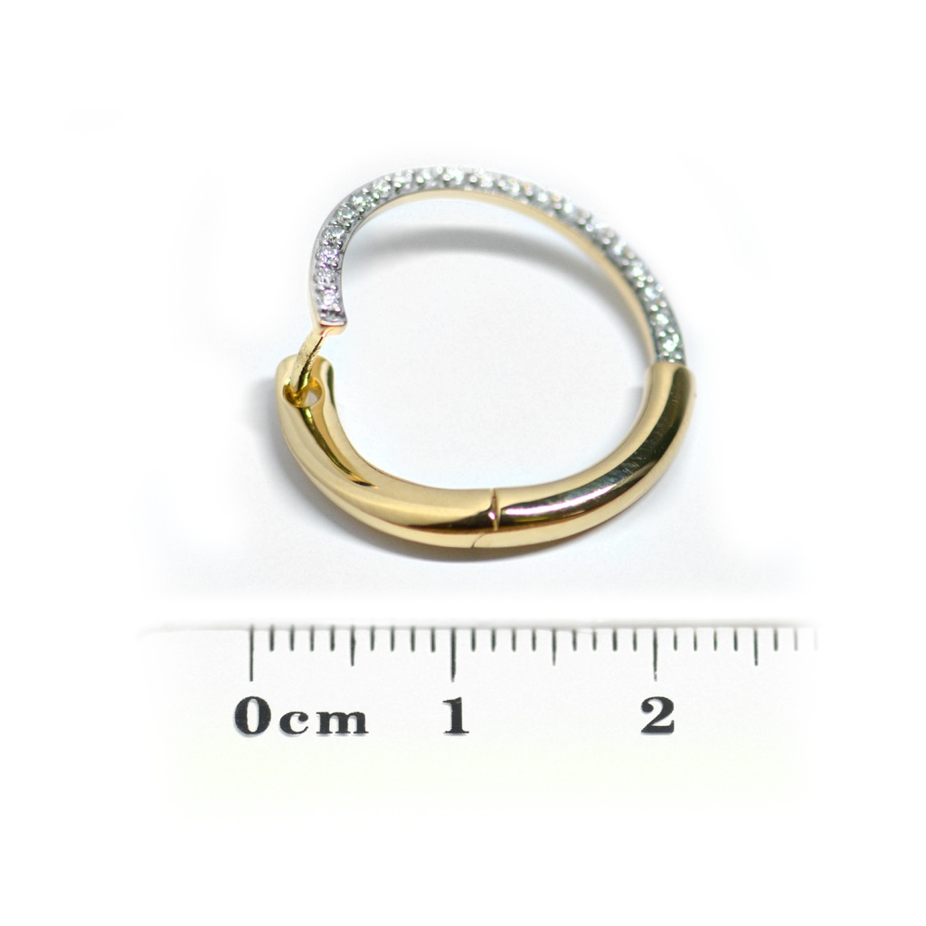 Aretes DIAMANTE-0.40ct H/SI 7.0gr ORO AMARILLO/BLANCO 18K