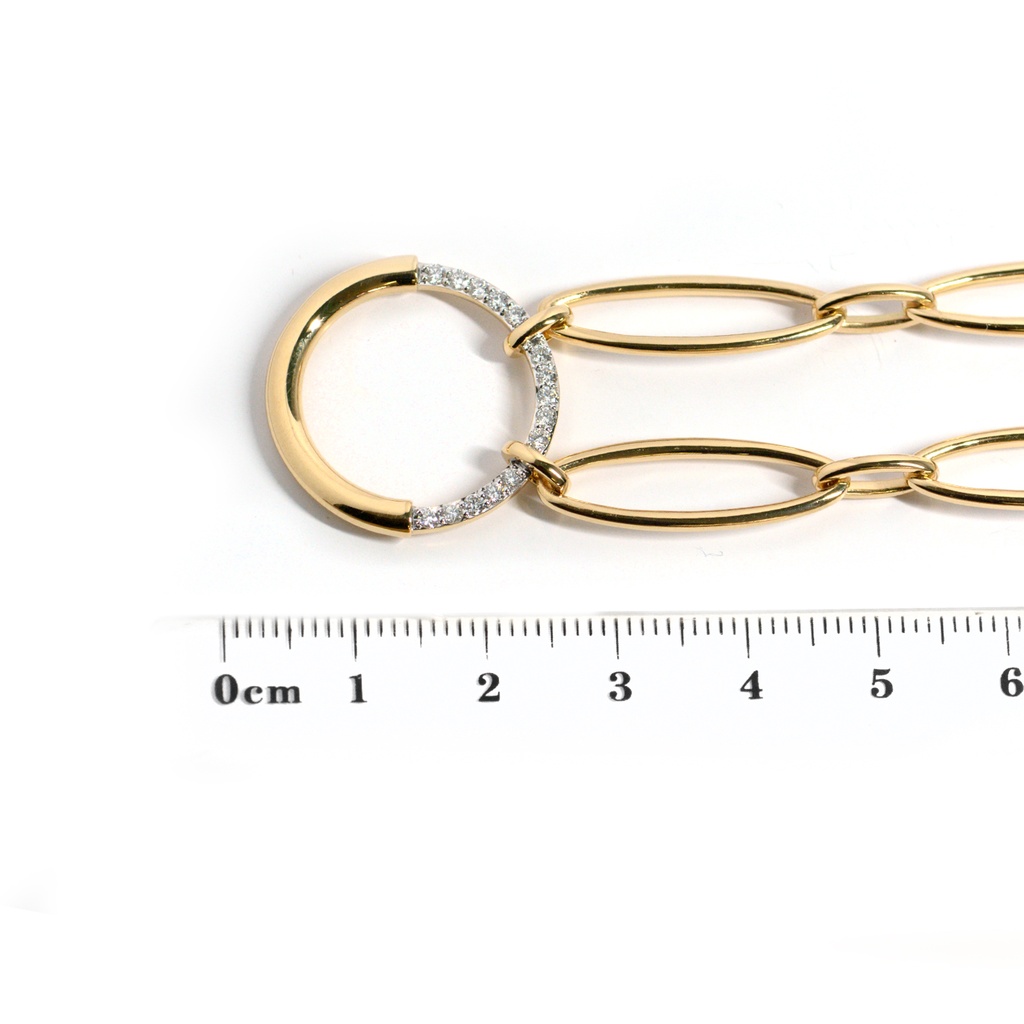 Gargantilla DIAMANTE-0.30ct H/SI 45cm 30.4gr ORO AMARILLO/BLANCO 18K