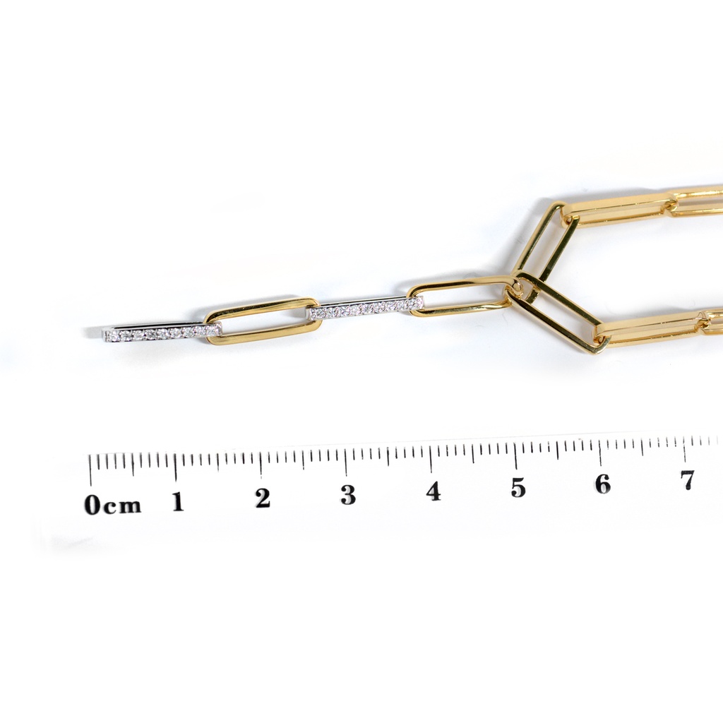 Gargantilla DIAMANTE 0.14ct H/SI 26.0gr 45cm ORO AMARILLO/BLANCO 18K 