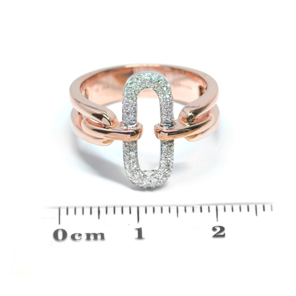 Anillo DIAMANTE-0.22ct H/SI 7.2gr ORO ROSA/BLANCO 18K