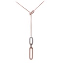 Gargantilla DIAMANTE-0.28ct H/SI 45cm 11.1gr ORO ROSA/BLANCO 18K