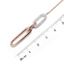 Gargantilla DIAMANTE-0.28ct H/SI 45cm 11.1gr ORO ROSA/BLANCO 18K