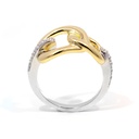 Anillo DIAMANTE-0.18ct H/SI 6.8gr ORO AMARILLO/BLANCO 18K