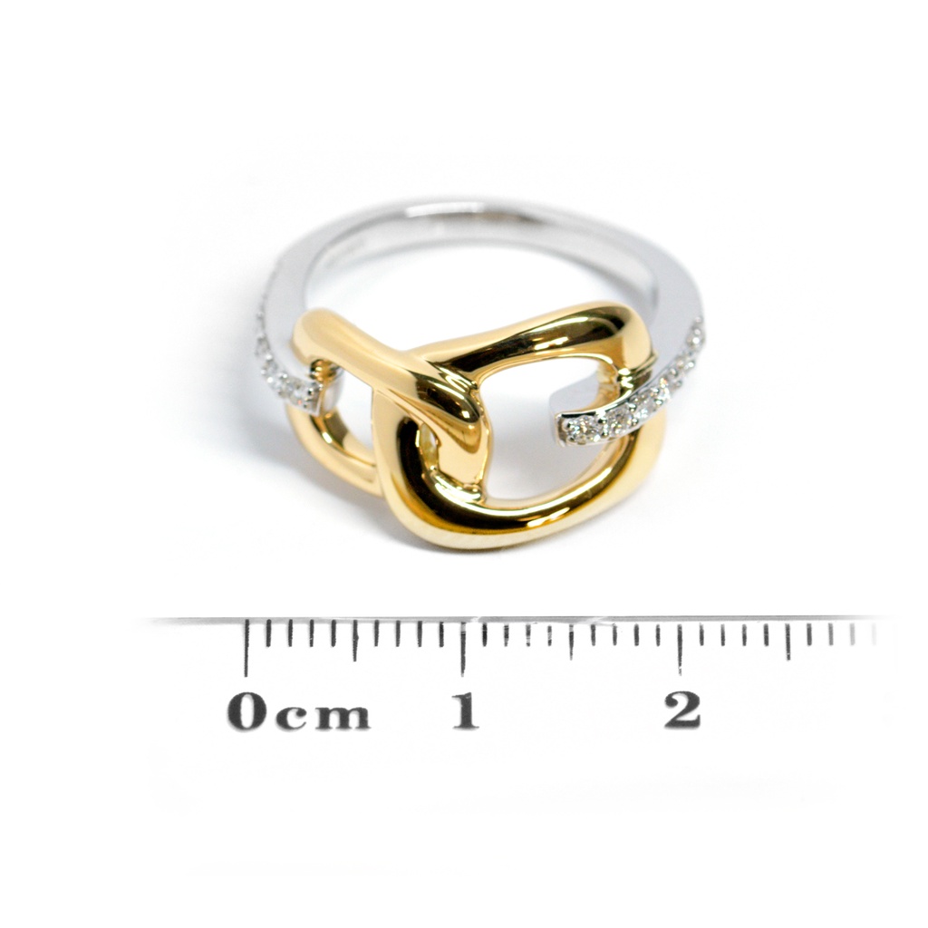 Anillo DIAMANTE-0.18ct H/SI 6.8gr ORO AMARILLO/BLANCO 18K