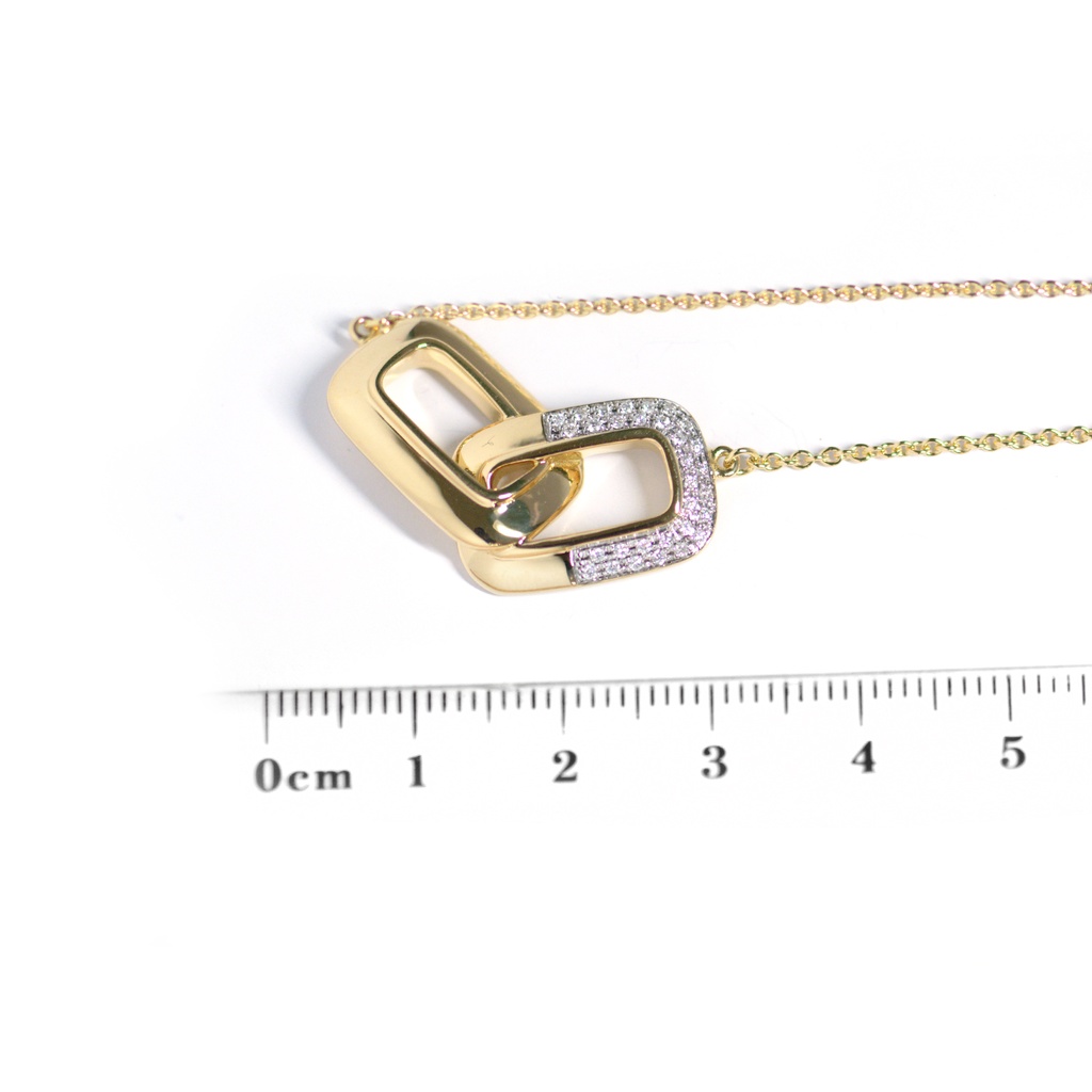 Gargantilla DIAMANTE-0.17ct H/SI 45cm 10.3gr ORO AMARILLO/BLANCO 18K