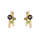 Arracadas CUARZO AHUMADO / PERIDOTO / ZAFIRO AMARILLO 9.4gr ORO AMARILLO 18K