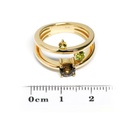 Anillo CUARZO AHUMADO / PERIDOTO / ZAFIRO AMARILLO 7.5gr ORO AMARILLO 18K