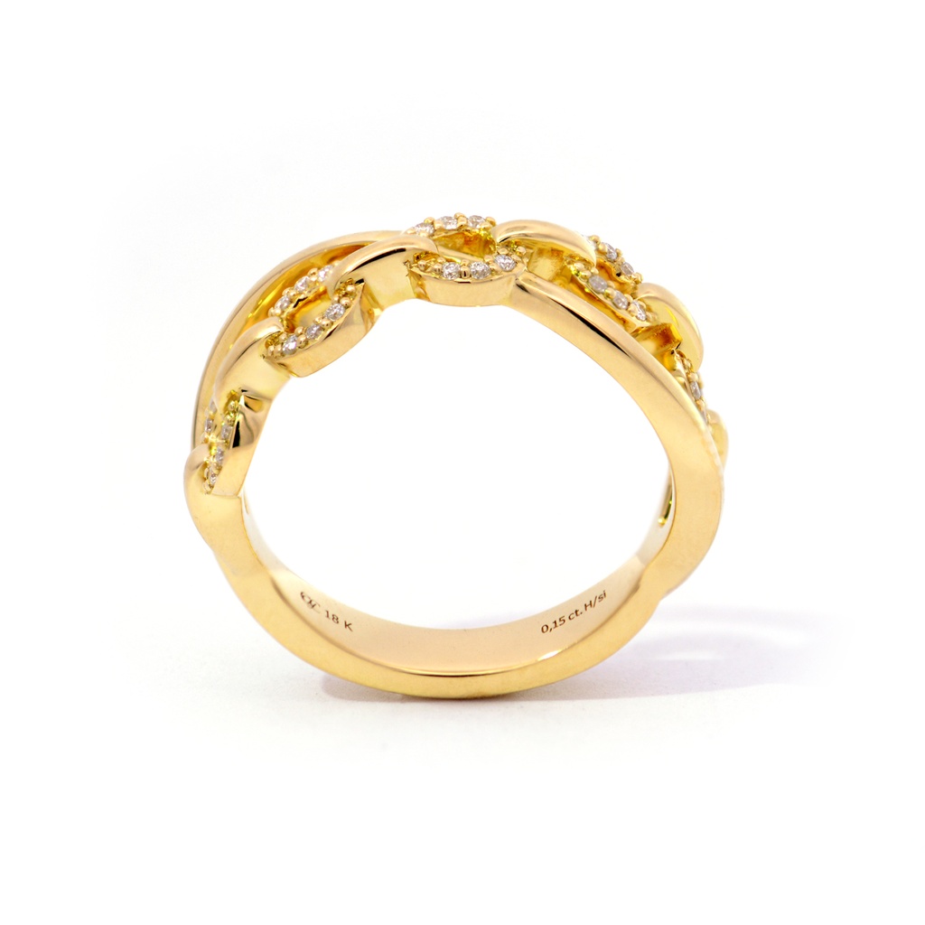 Anillo DIAMANTE-0.15ct H/SI 5.1gr ORO AMARILLO 18K