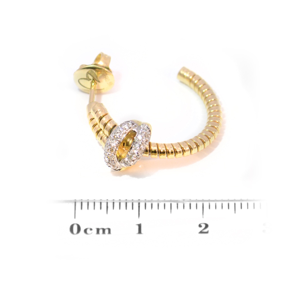 ARETES NODO DIAMANTES-0.22ct GVS 8.62gr. ORO AMARILLO/BLANCO 18K