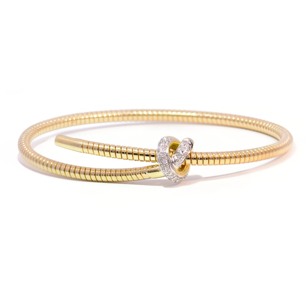 BRAZALETE NODO DIAMANTES-0.12ct GVS 11.2gr. ORO AMARILLO/BLANCO 18K