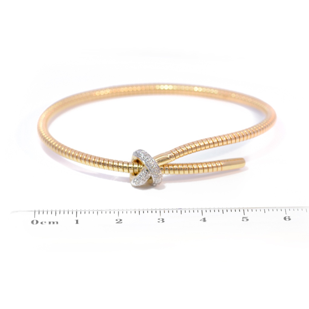 BRAZALETE NODO DIAMANTES-0.12ct GVS 11.2gr. ORO AMARILLO/BLANCO 18K