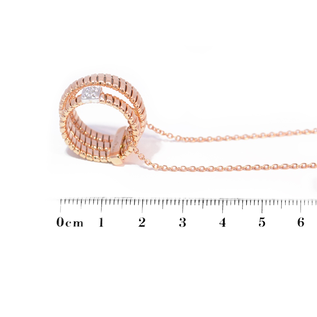 GARG C/DIJE CULT DIAMANTES-0.03ct GVS 5.6gr. 43/45cm. ORO ROSA/BLANCO 18K