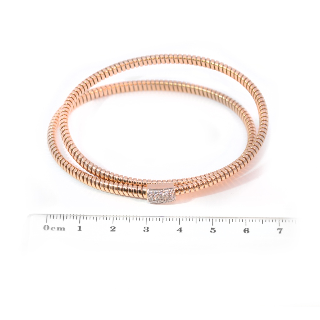 BRAZALETE BASIC DIAMANTES-0.18ct GVS 17.2gr. ORO ROSA/BLANCO 18K