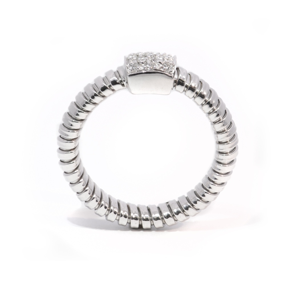 ANILLO BASIC DIAMANTES-0.13ct GVS 3.8gr. ORO BLANCO 18K
