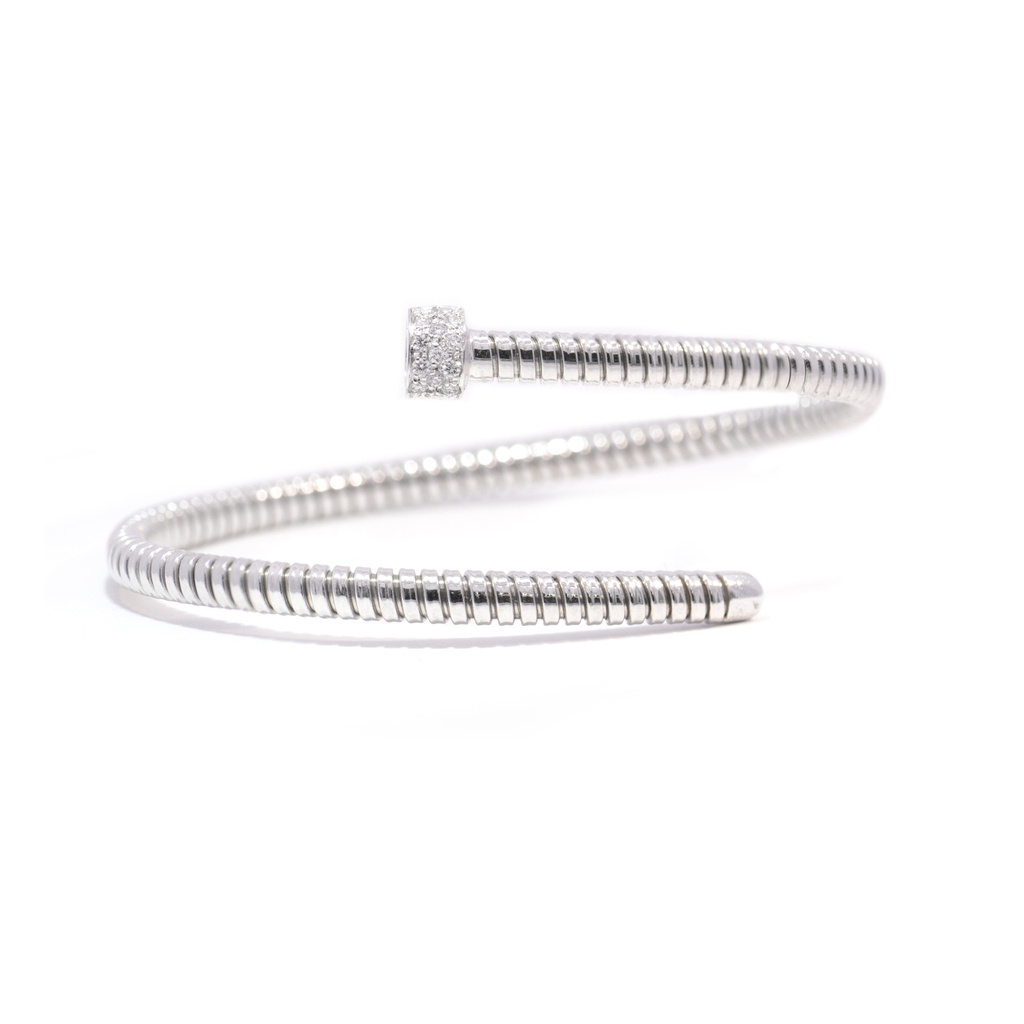 BRAZALETE BASIC DIAMANTES-0.10ct GVS 8.1gr. ORO BLANCO 18K