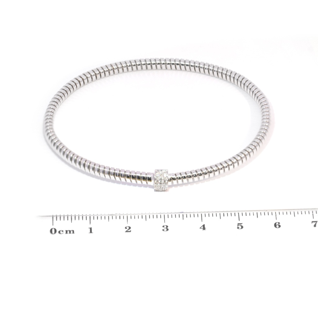 BRAZALETE BASIC DIAMANTES-0.10ct GVS 8.1gr. ORO BLANCO 18K