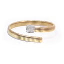 BRAZALETE BASIC DIAMANTES-0.27ct GVS 15.3gr. ORO AMARILLO/BLANCO 18K