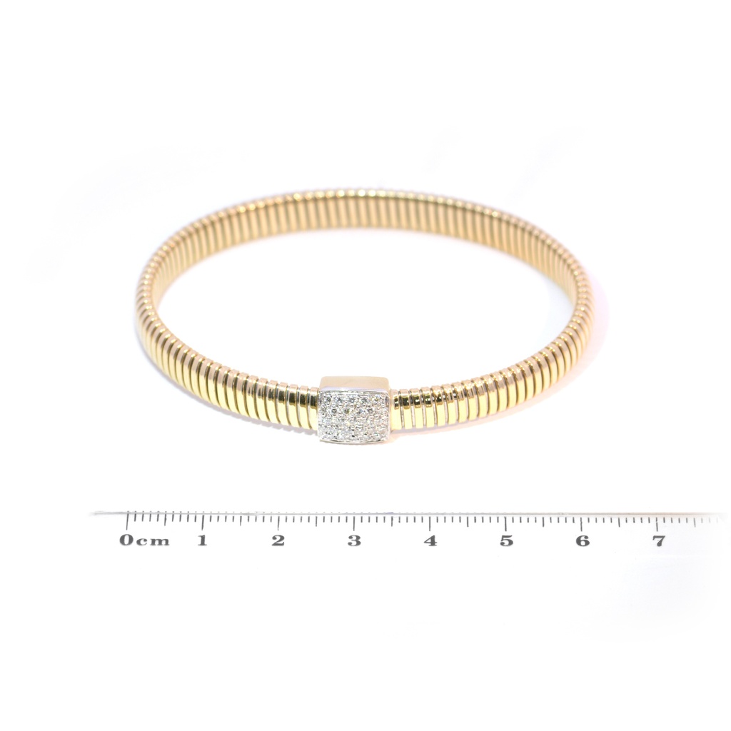 BRAZALETE BASIC DIAMANTES-0.27ct GVS 15.3gr. ORO AMARILLO/BLANCO 18K