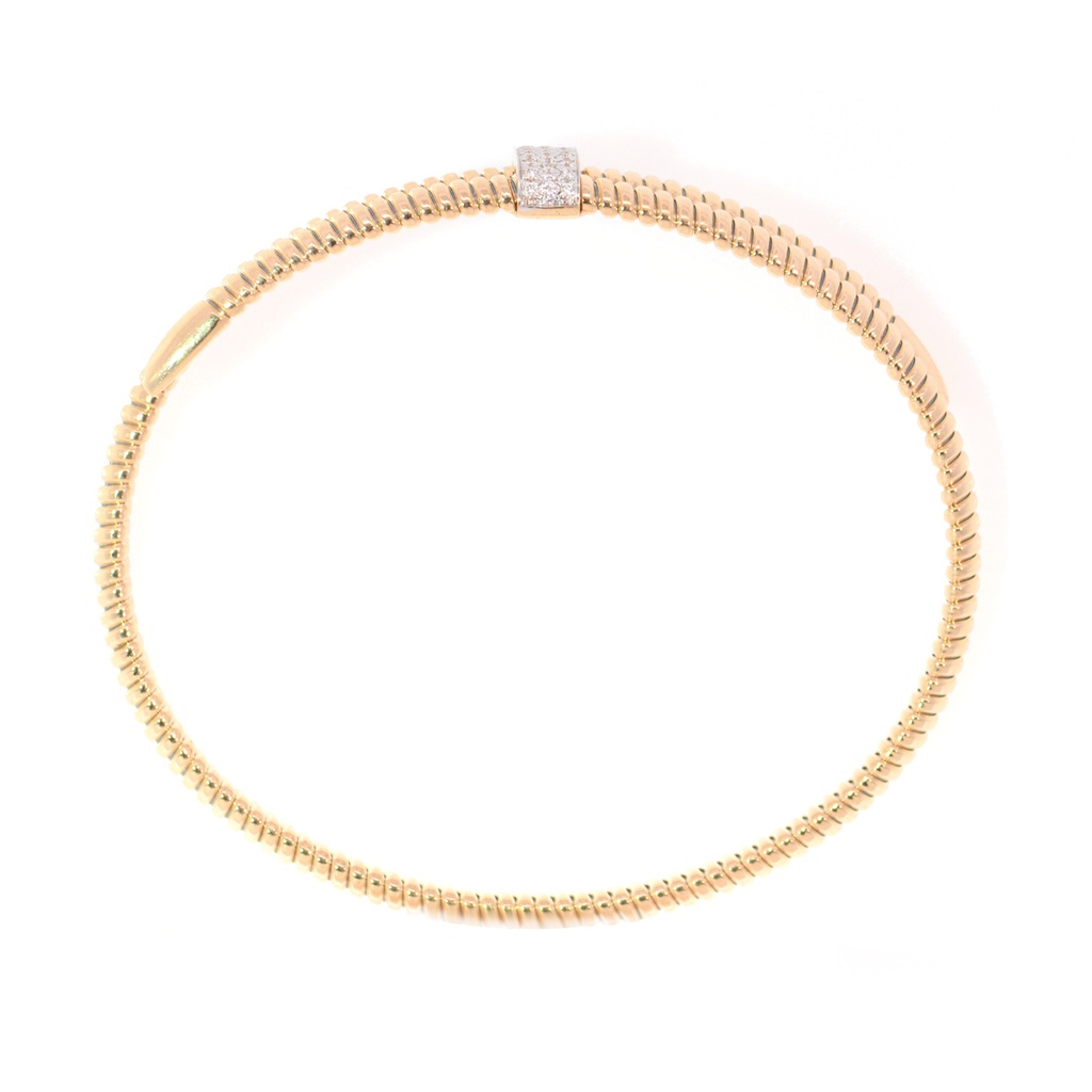 BRAZALETE BASIC DIAMANTES-0.15ct GVS 10.3gr. ORO AMARILLO/BLANCO 18K