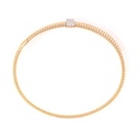 BRAZALETE BASIC DIAMANTES-0.15ct GVS 10.3gr. ORO AMARILLO/BLANCO 18K