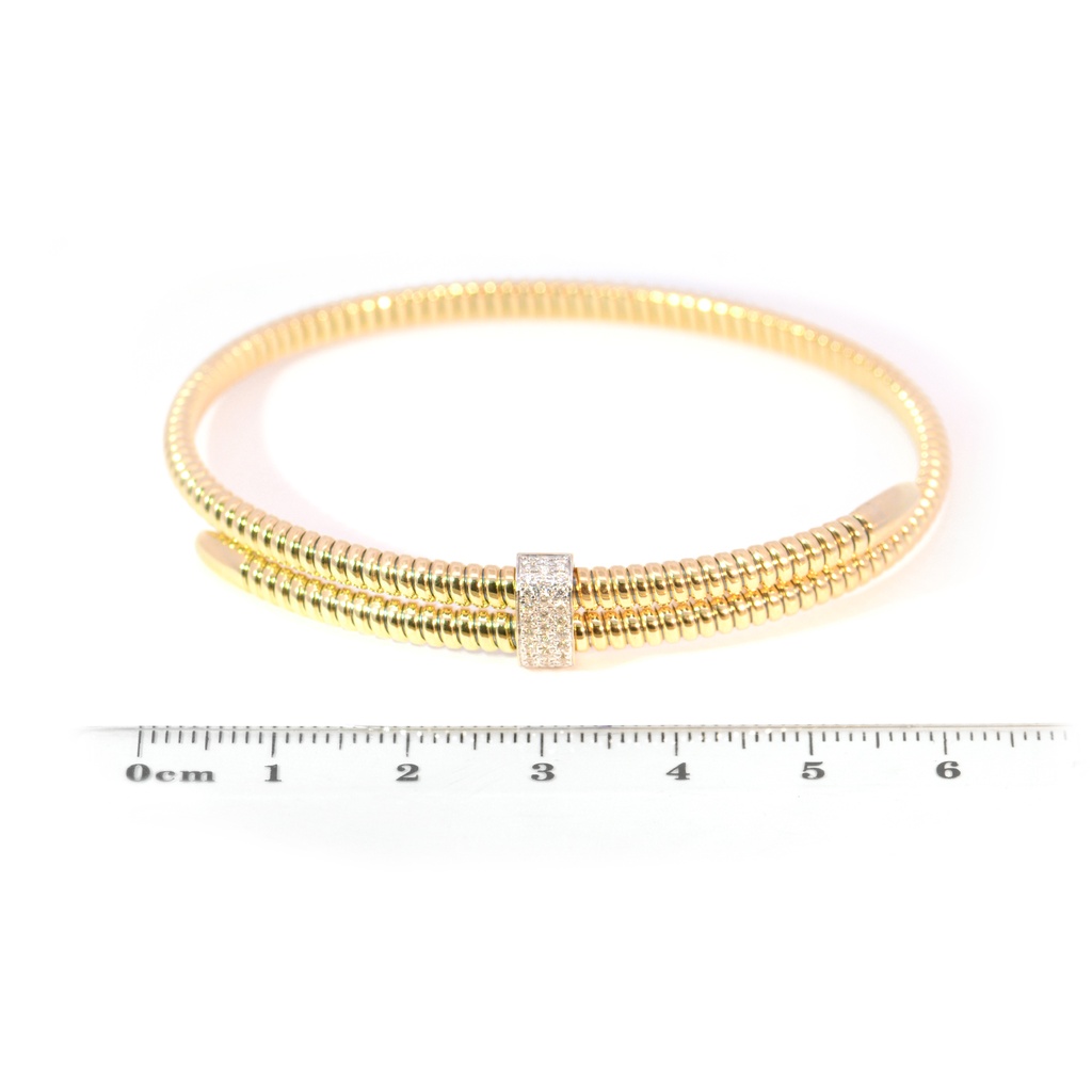 BRAZALETE BASIC DIAMANTES-0.15ct GVS 10.3gr. ORO AMARILLO/BLANCO 18K