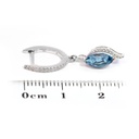 ARETES “MARIA DE LUJO“ TOPACIO LONDON-1.52ct/Marquise DIAMANTE-0.16ct 2.7gr. ORO BLANCO 18K