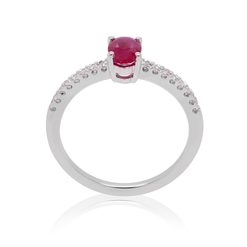 ANILLO CELLINI RUBY 64P-OV 16B12P GVS 2.1GR ORO BLANCO 18K