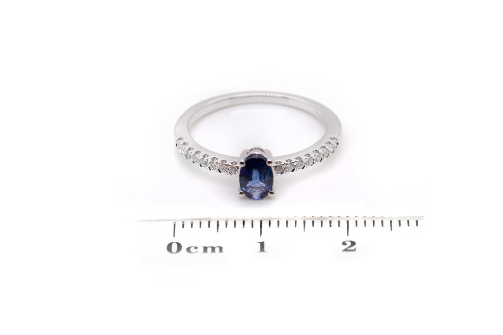 ANILLO CELLINI ZAFIRO 44P-OV 16B12P GVS 2.0GR ORO BLANCO 18K