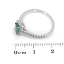 ANILLO HALO ESMERALDA/ Octágono-0.50ct DIAMANTES-0.26ct GVS 2.8gr. ORO BLANCO 18K
