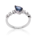 ANILLO LA CEIBA ZAFIRO 91P-PERA 11B27P GVS 2.6GR ORO BLANCO 18K