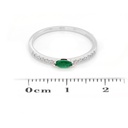 ANILLO MARÍA DE LUJO ESMERALDA 11P-MQ y 12B6P GVS 1.1gr ORO BLANCO 18K