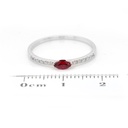 ANILLO MARÍA DE LUJO RUBY 14P-MQ y 12B6P GVS 1.1gr ORO BLANCO 18K