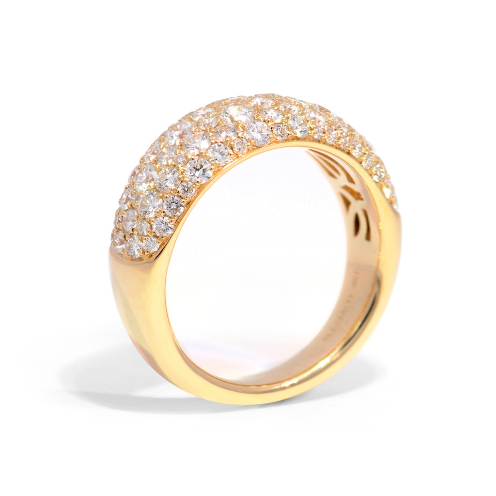 ANILLO PAVE 88-DIAMANTES IDEAL - 1.63ct GVS 6.2gr. ORO AMARILLO 18K 