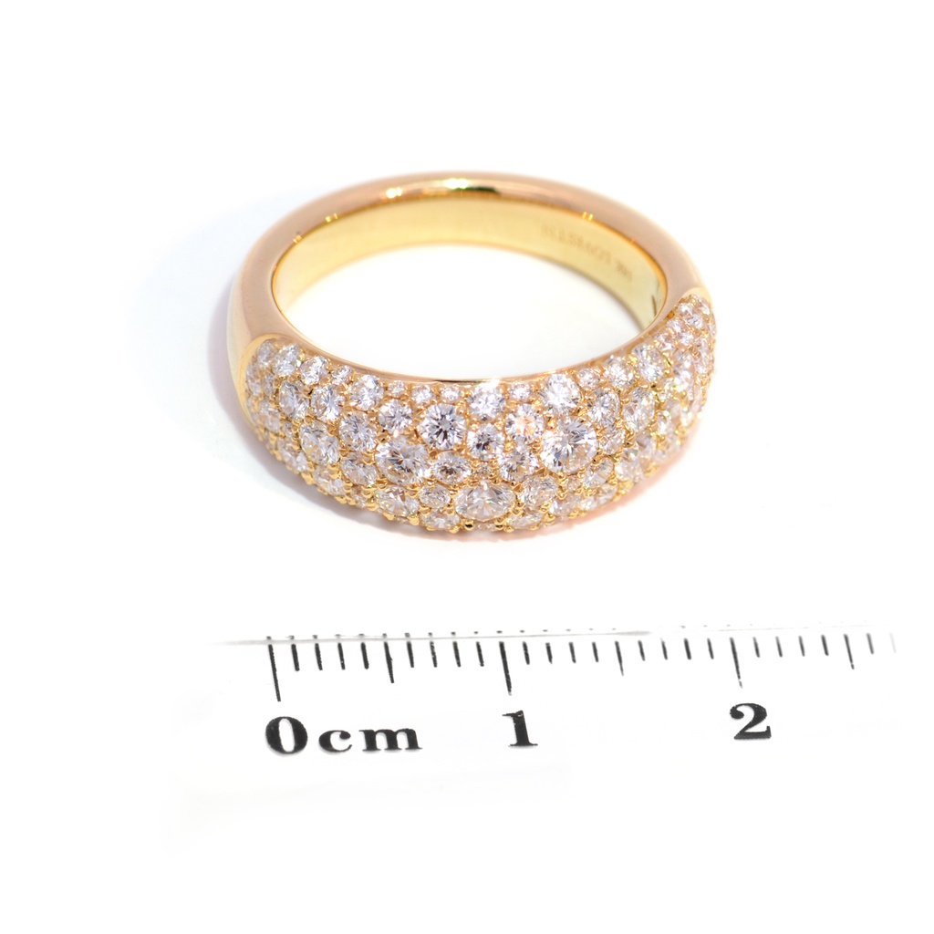 ANILLO PAVE 88-DIAMANTES IDEAL - 1.63ct GVS 6.2gr. ORO AMARILLO 18K 