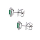 ARETES HALO ESMERALDA/ Octágono-0.50ct DIAMANTES-0.11ct GVS 1.7gr. ORO BLANCO 18K