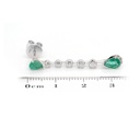 ARETES LA CEIBA 4-ESMERALDAS 120P-PERA 20B33P GVS 3.4GR ORO BLANCO 18K