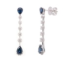 ARETES LA CEIBA 4-ZAFIROS 175P-PERA 20B34P GVS 3.1GR ORO BLANCO 18K