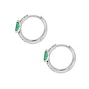 ARETES MARÍA DE LUJO 2 ESMERALDAS 12P-MQ y 14B5P GVS 1.4gr ORO BLANCO 18K