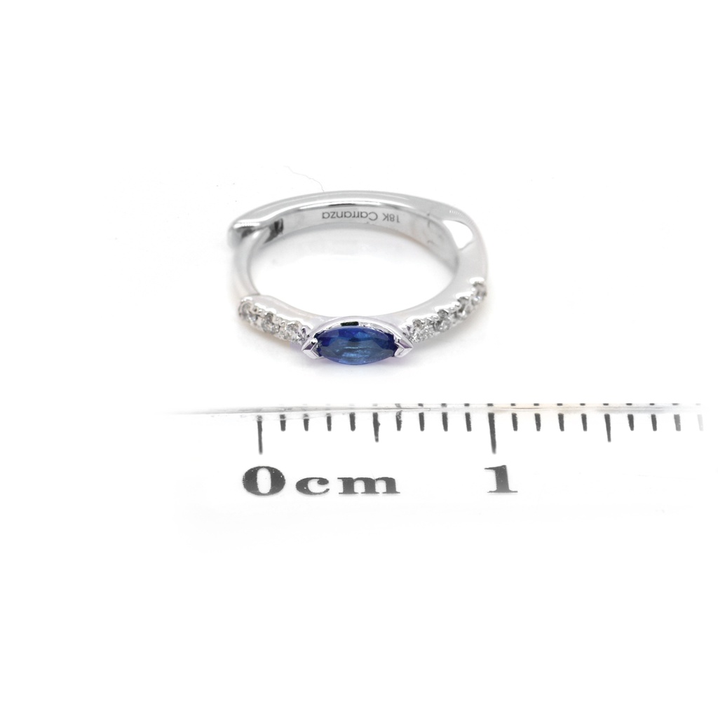 ARETES MARÍA DE LUJO 2 ZAFIROS 20P-MQ y 14B5P GVS 1.4gr ORO BLANCO 18K