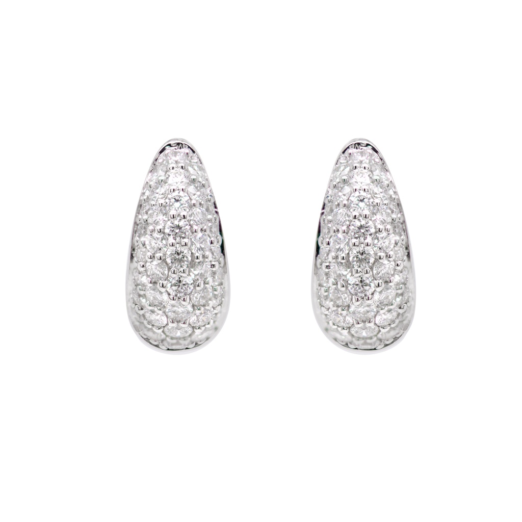 ARRACADAS PAVE-CONICA B52P GVS 4.0gr 18K BLANCO