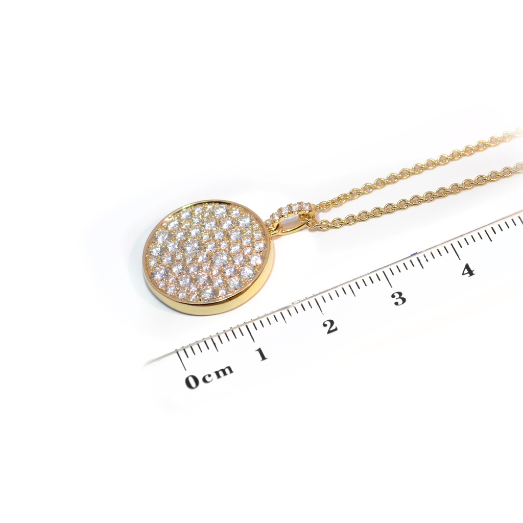 GARG C/DIJE PAVE DISCO-18.4mm 62-DIAMANTES IDEAL-1.73ct GVS 9.2gr. 40/45cm. ORO AMARILLO 18K 