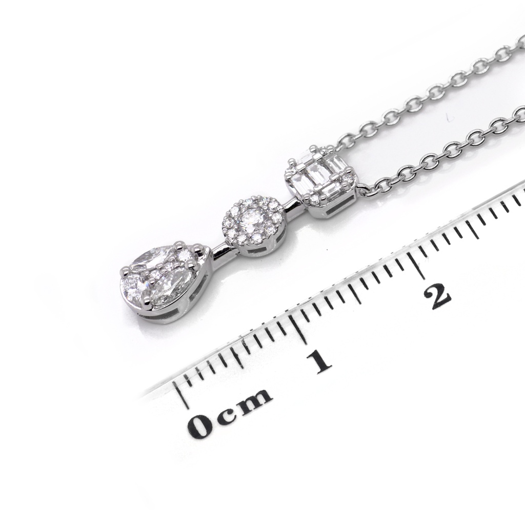 GARGANTILLA ALEBRIJE LINE 3D21P-MQ 18D16P-RD 5D11P-BG 40/45cm 4.1GR ORO BLANCO 18K