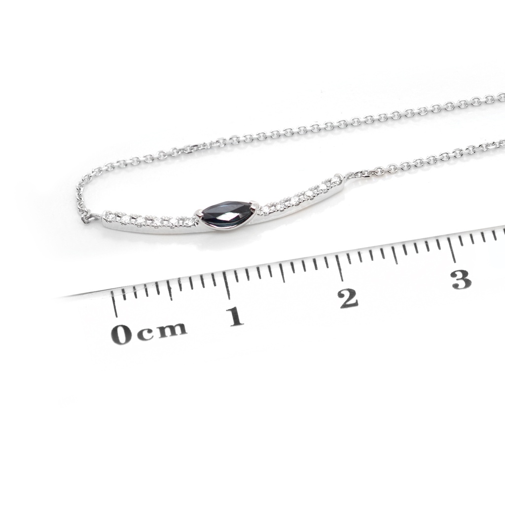 GARGANTILLA MARÍA DE LUJO ZAFIRO 19P-MQ y 12B6P GVS 40/45cm 2.0gr ORO BLANCO 18K 