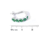 ARETES 10-ESMERALDAS Talla/Pera 1.25ct, 10-DIAMANTES Talla/Brillante 0.08ct, 2.9gr ORO BLANCO 18K