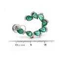 ARETES 16-ESMERALDAS Talla/Pera 3.92ct, 48-DIAMANTES Talla/Brillante 0.15ct, 6.2gr ORO BLANCO 18K