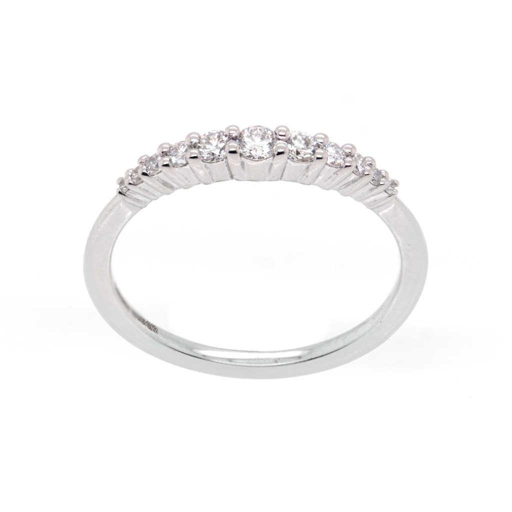 ALIANZA SUMMIT 11-DIAMANTES 0.22ct 1.6gr. ORO BLANCO 18K