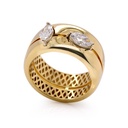 ANILLO 2-DIAMANTES Talla/Marquise 0.79ct 7.9gr. ORO AMARILLO 18K