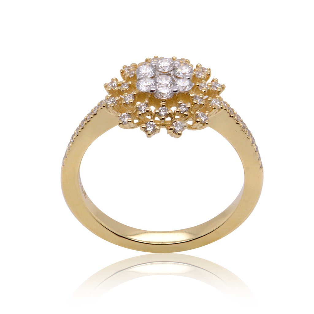 ANILLO 49-DIAMANTES Talla/Brillante 0.45ct 3.67gr ORO AMARILLO 18K