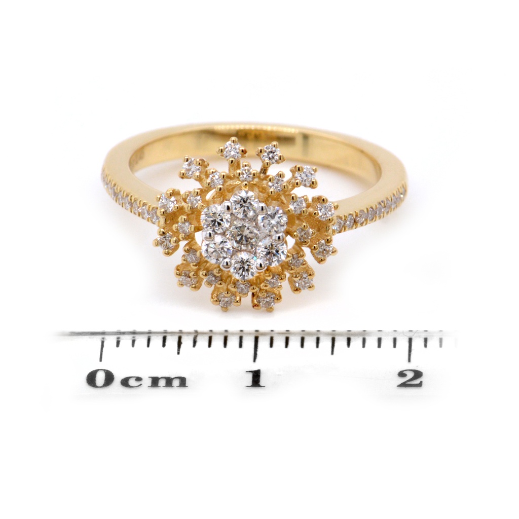 ANILLO 49-DIAMANTES Talla/Brillante 0.45ct 3.67gr ORO AMARILLO 18K