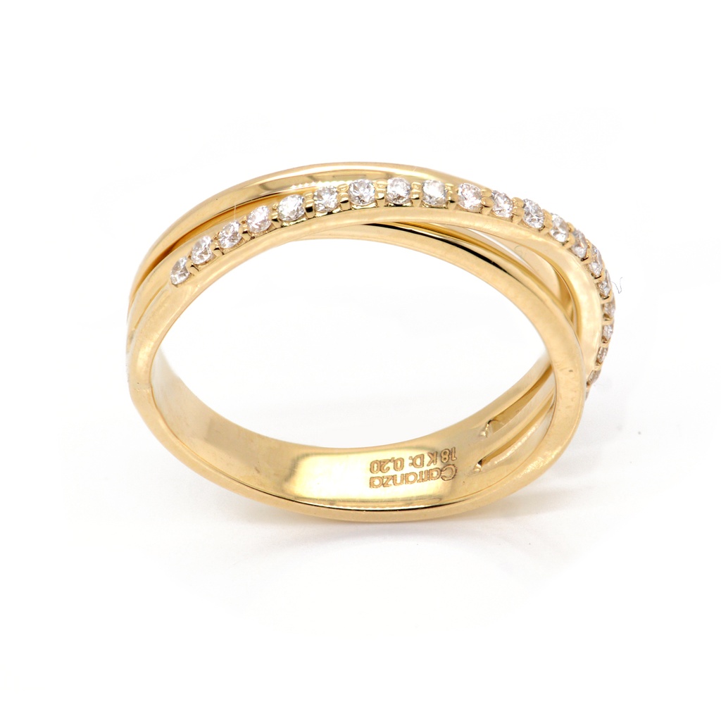 ANILLO “AXIS“ 21-DIAMANTES 0.20ct 3.8gr. ORO AMARILLO 18K